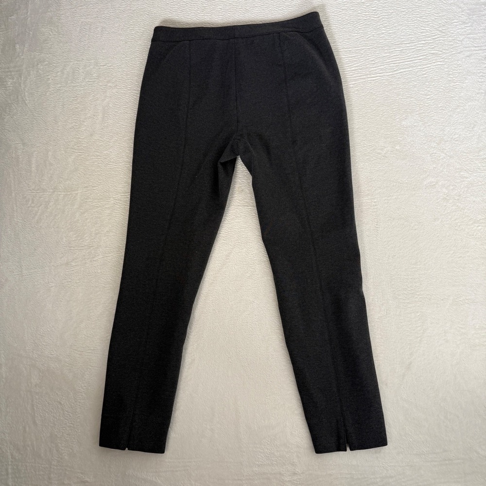 Talbots Womens 6 Charcoal Gray Slim Ankle Trousers Stretch Split Hem Dress Pants
